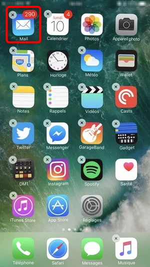 Choix de l’application à supprimer sur iPhone