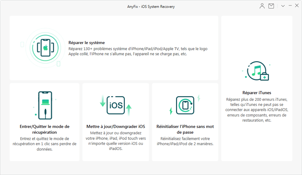 AnyFix - Réparation du système iOS