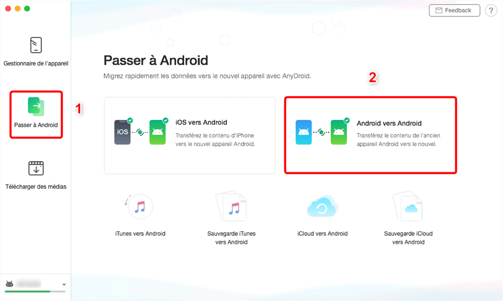 Transférer toutes les données Android vers Android avec AnyDroid