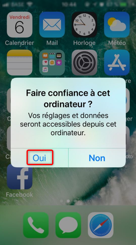 Approbation de la connexion entre l’iPhone et le Mac