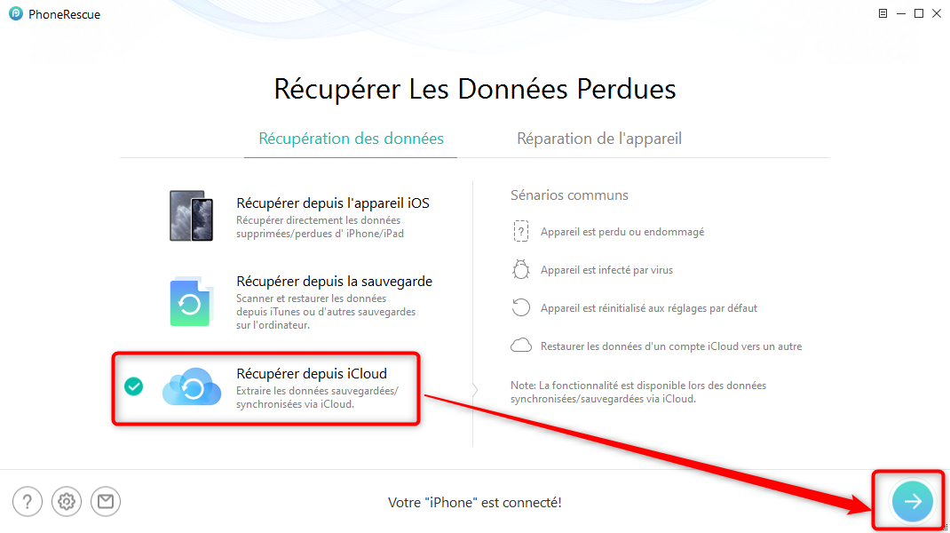 Récupérer les données perdues depuis iCloud