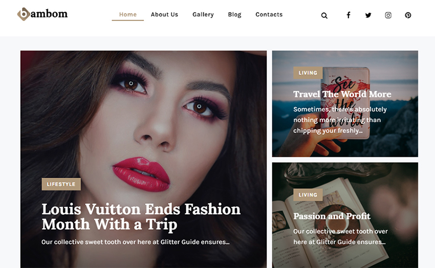 BamBom - Lifestyle Blog Multipurpose Minimal Elementor thème WordPress adaptatif