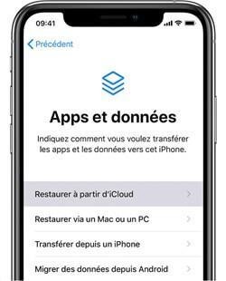 Restaurer à partir d’iCloud