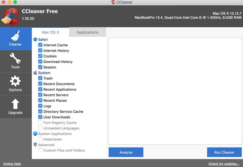 CCleaner - logiciel pour nettoyer son Mac