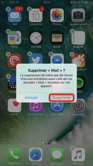 Supprimer une application sur iPhone