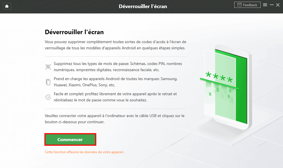 DroidKit - Déverrouiller l'écran : Commencer