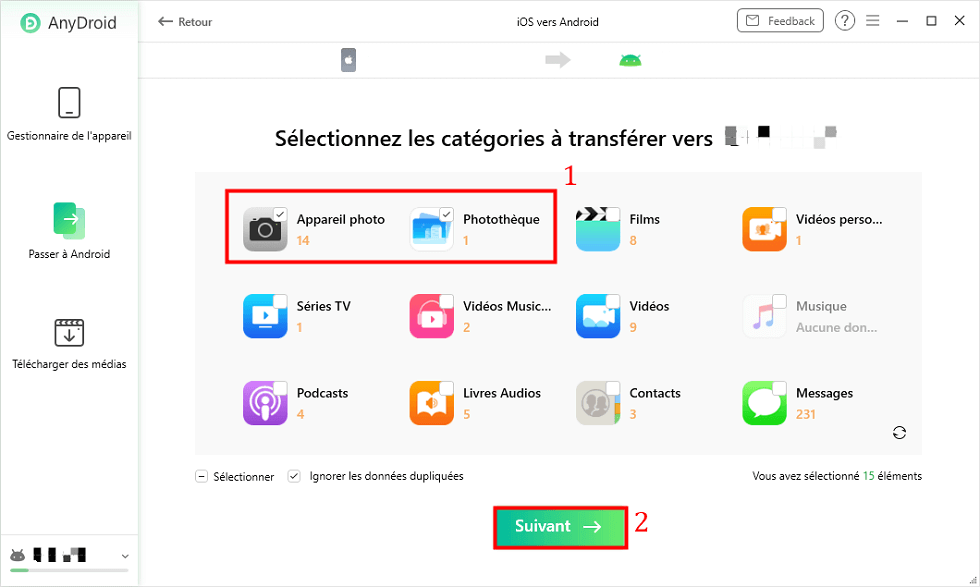 Transfert de données iPhone vers Xiaomi