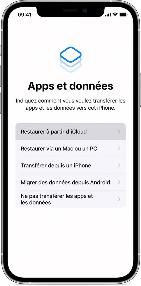 Restaurer à partir d’iCloud