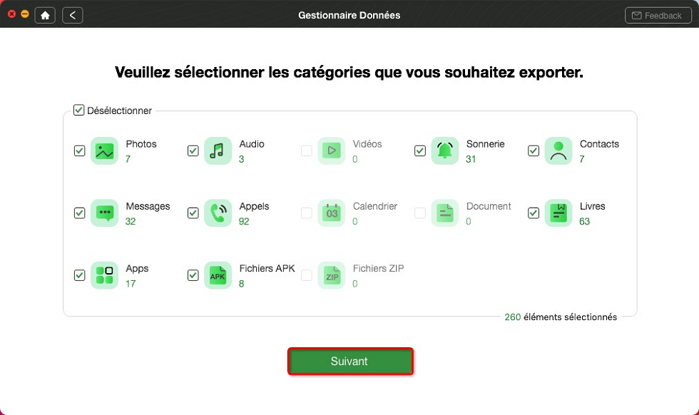 Sélectionner toutes les données