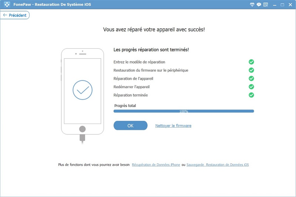 FonePaw - Restauration de système iOS