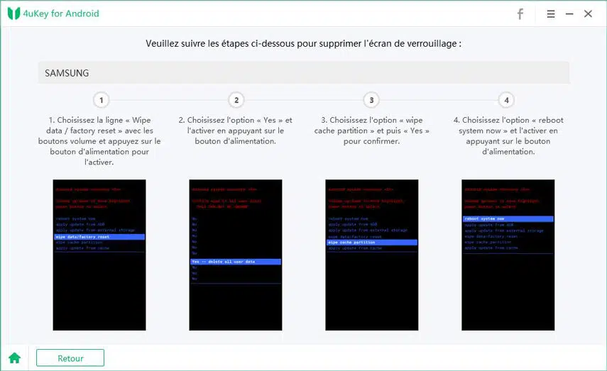 4uKey pour Android - Supprimer écran verrouillage