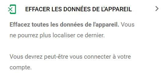 Effacer les données de l’appareil