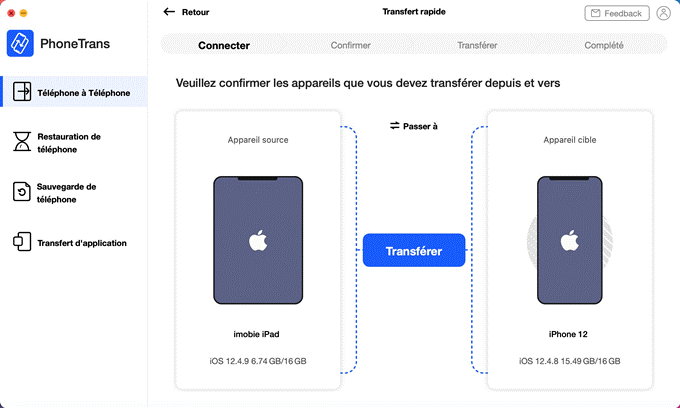 Cliquer sur Transférer