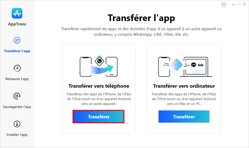 Transférer les applications Android vers Android avec AppTrans