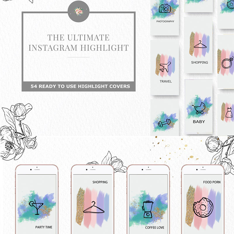 Instagram Highlight Ensemble d'Icônes