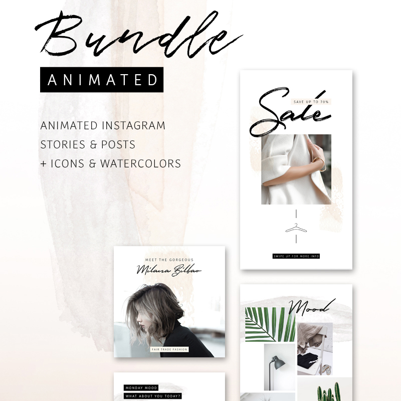 BUNDLE: Histoires et articles Instagram animées si féminines