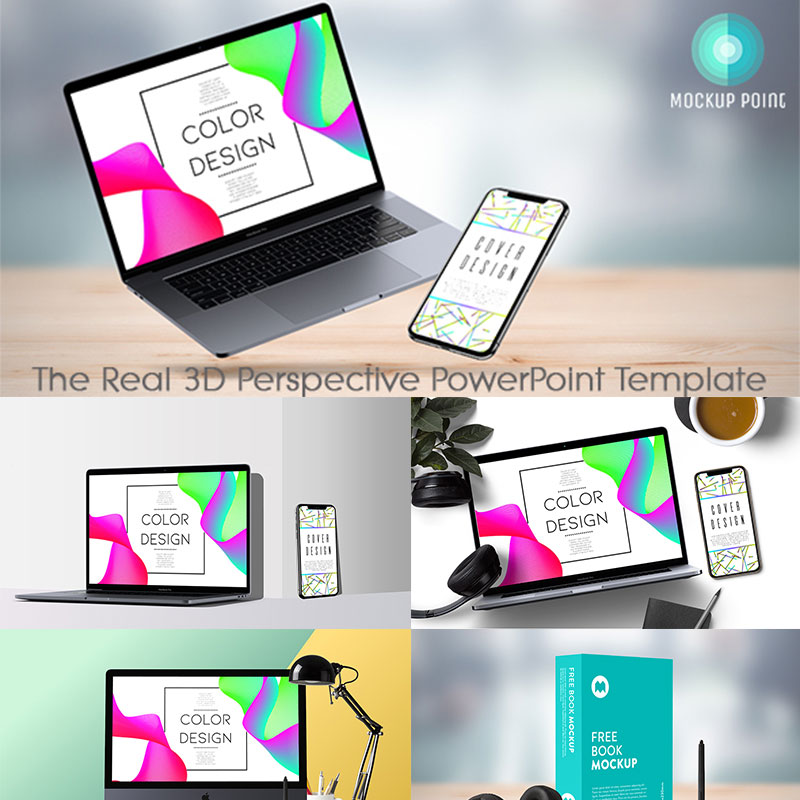 MockupPoint - PowerPoint 3D Perspective App Showcase maquette de produit