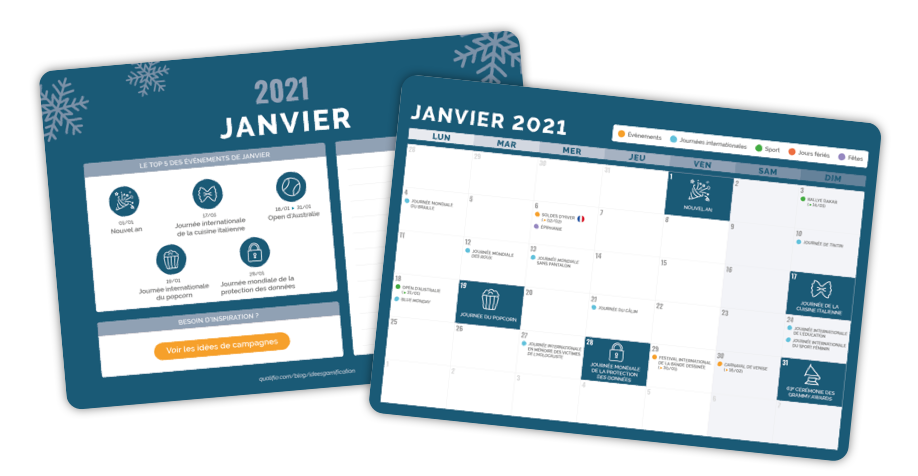 Calendrier marketing 2021 : la liste des événements clés de l’année