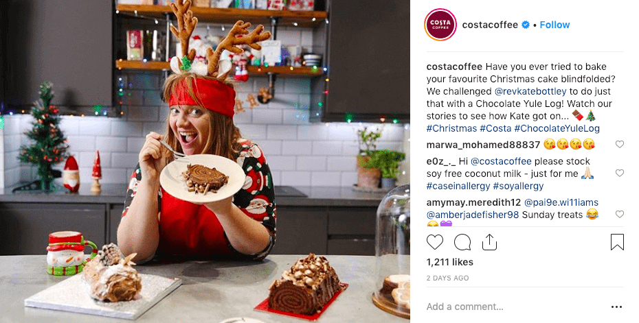 campagne de Noël sur Instagram