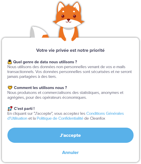 Cleanfox : Respect de la vie privée