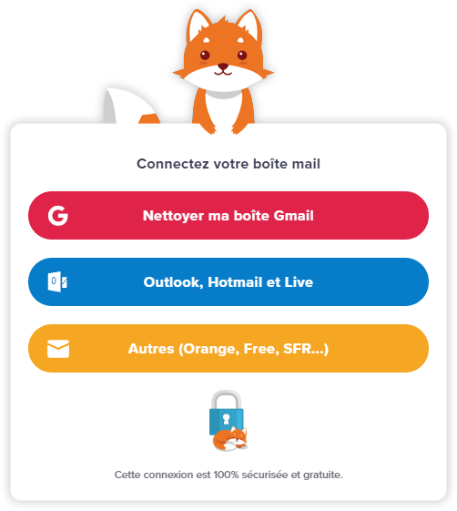 Cleanfox connexion et nettoyage boite mail