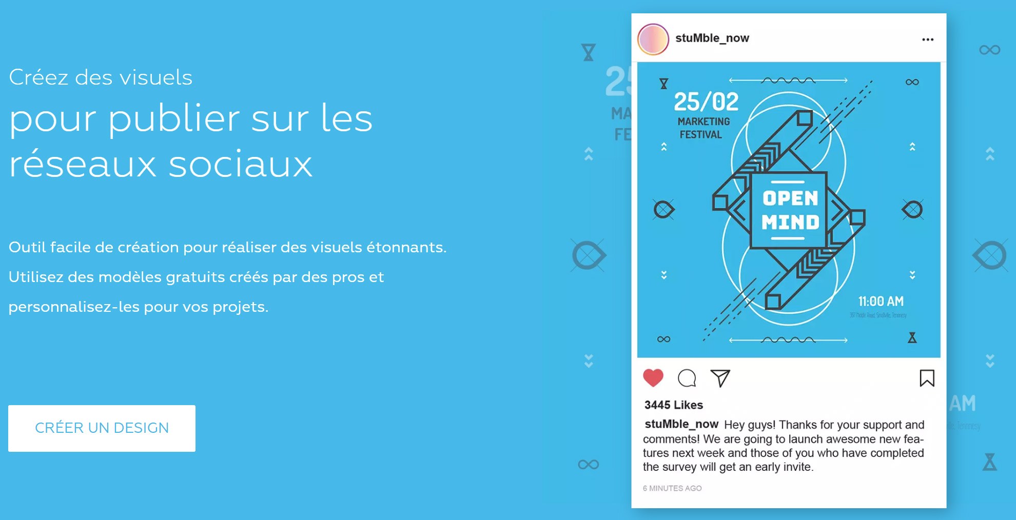 Crello : Visuels pour les réseaux sociaux