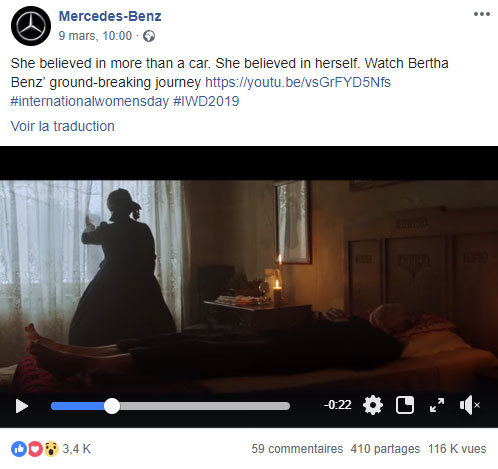 Mercedes-Benz : vidéo de promotion pour la journée de la femme.