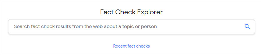 Google : Fact Check Explorer