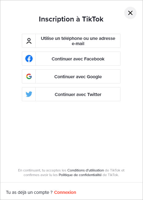 créer compte TikTok,TikTok