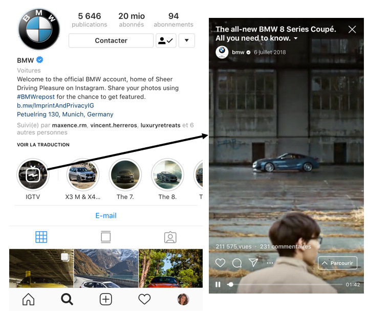 BMW sur IGTV