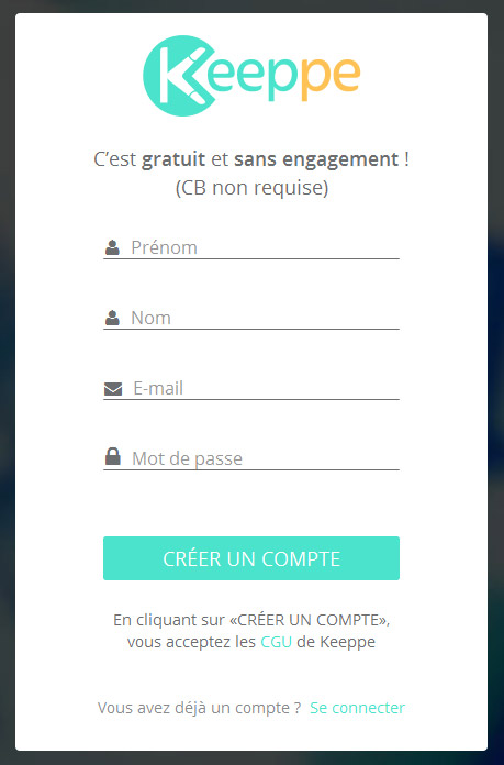 Keeppe Inscription - Journal du community manager