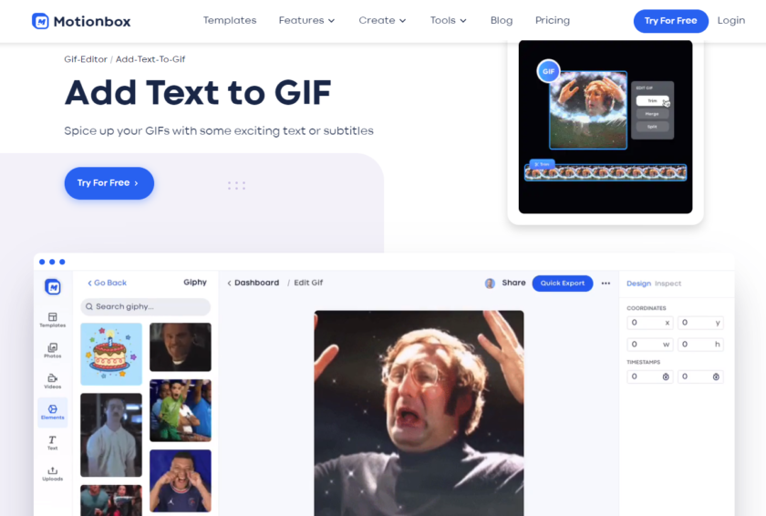 Motionbox Créer des vidéos et des GIFs