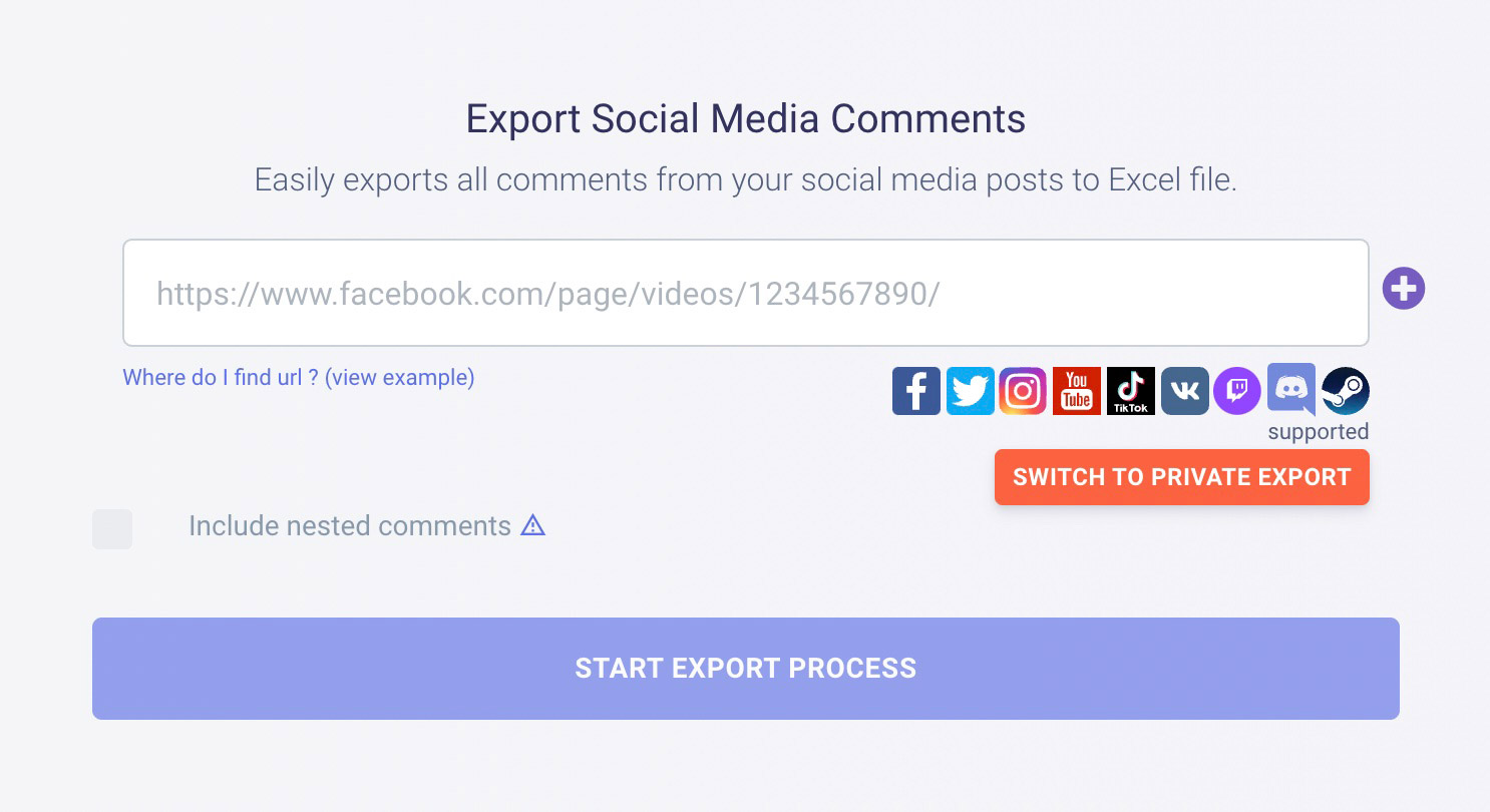Outil community manager Exports Comments