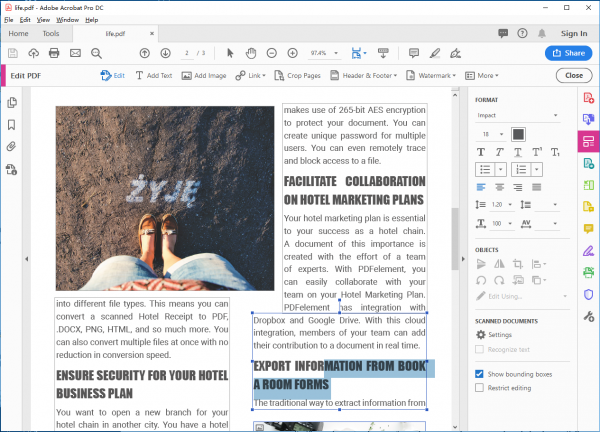 Editer un document avec Adobe Acrobat