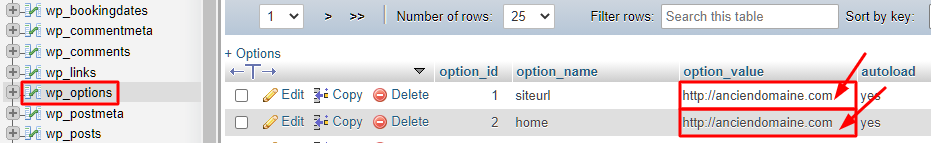 Modifier votre base de données