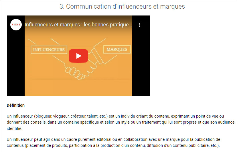Point 3 : Communication influenceurs et marques