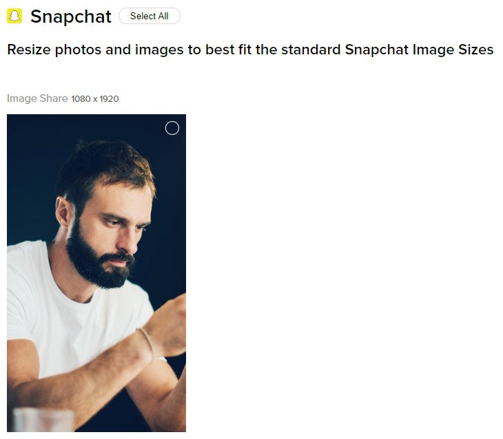 La taille des images sur Snapchat