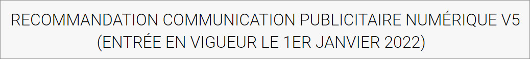 Règles de communication ARPP 2022