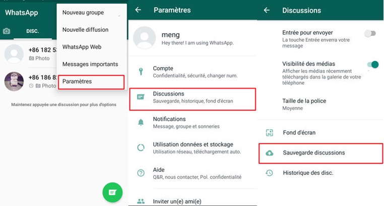 Transférer ses données WhatsApp vers un nouveau téléphone