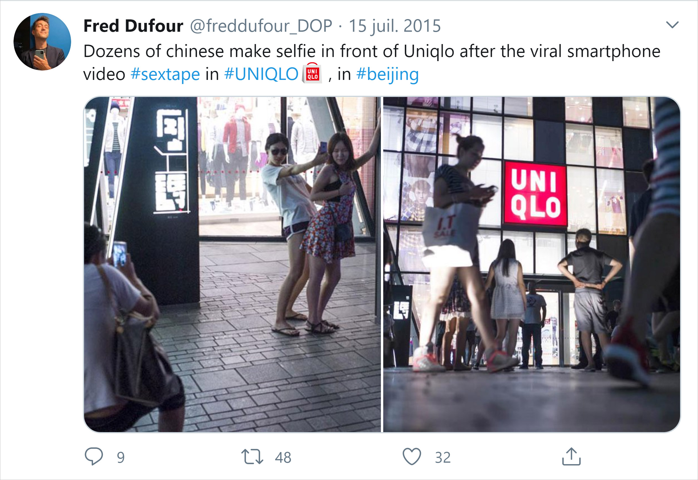 Tweet Fred Dufour Uniqlo