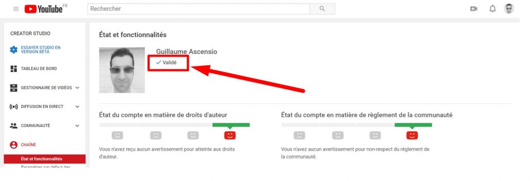 Création chaîne YouTube