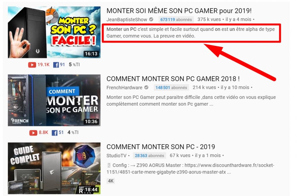 Chaine YouTube : Ajoutez des hashtags aux descriptions