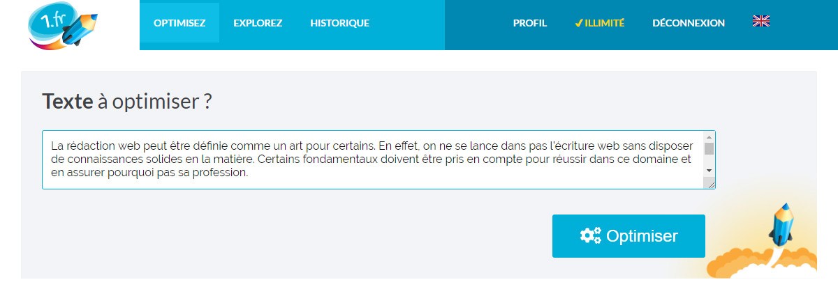 Optimiser mon texte avec 1.fr