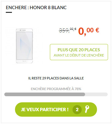 Twinies : smartphone Honor 8 blanc