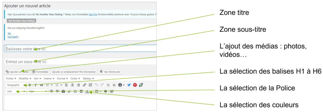 Zone article WordPress