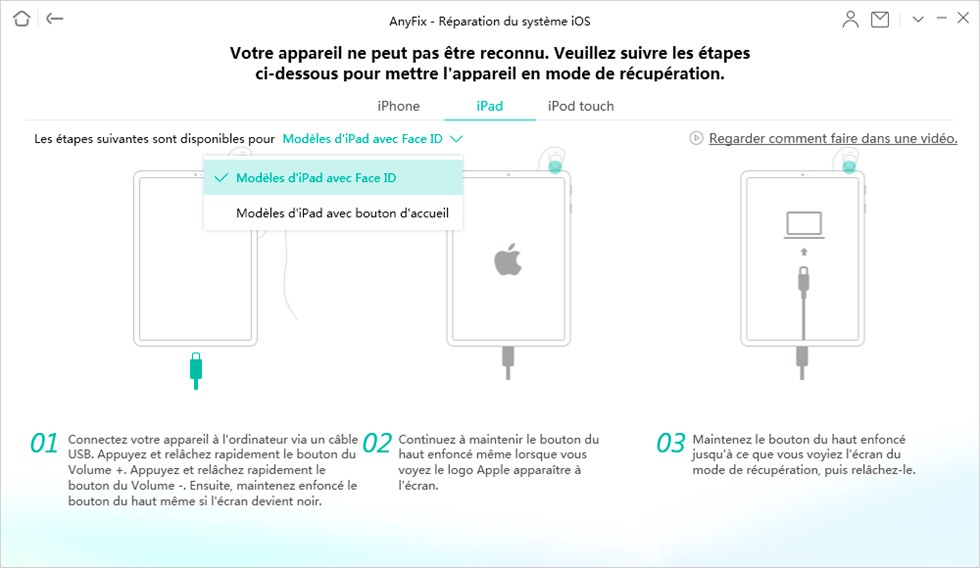 AnyFix : Réparation iOS - Réinitialiser iPad