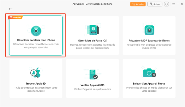 Logiciel AnyUnlock