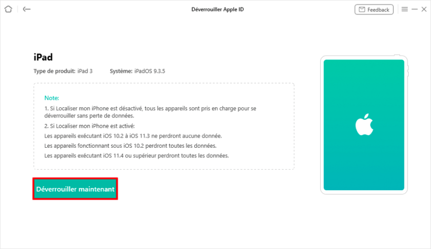 Comment débloquer un iPad sans code ou identifiant Apple