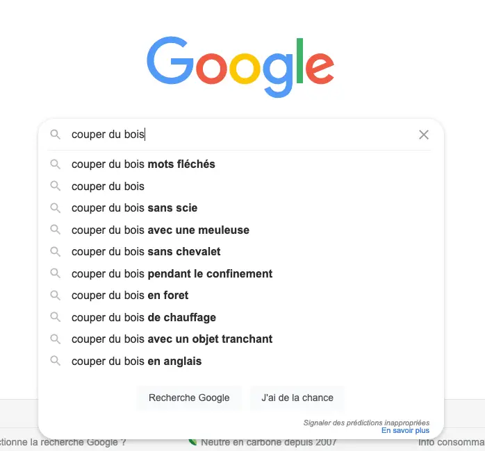 Autocomplétion Google