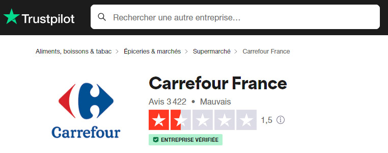 avis carrefour trustpilot
